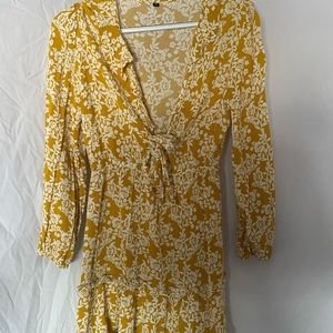 SHEIN floral print yellow dress